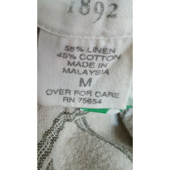 Abercrombie & Fitch Women's Blouse Linen blend Sleeveless Button-front Striped - Picture 7 of 9